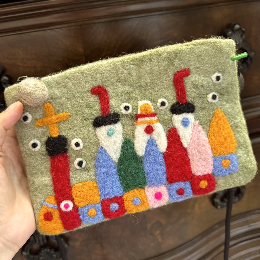 wool felt wallet, card bag, storage bag, unisex